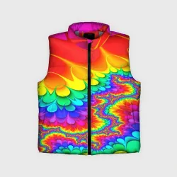 Детский жилет утепленный 3D Tie-dye