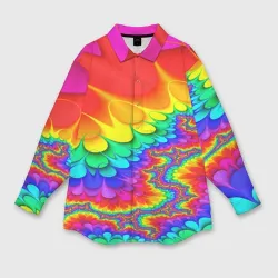 Женская рубашка oversize 3D Tie-dye