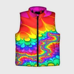 Женский жилет утепленный 3D Tie-dye