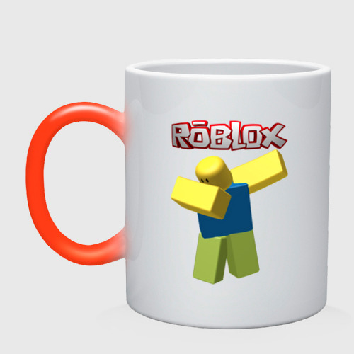 Кружка хамелеон Roblox Dab, цвет белый + красный