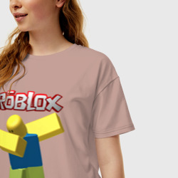 Женская футболка хлопок Oversize Roblox Dab - фото 2