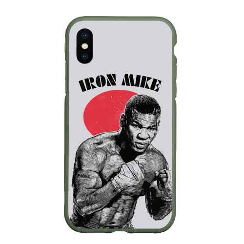 Чехол для iPhone XS Max матовый Iron Mike, цвет темно-зеленый