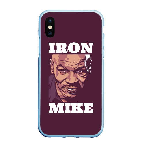 Чехол для iPhone XS Max матовый Mike Tyson, цвет голубой