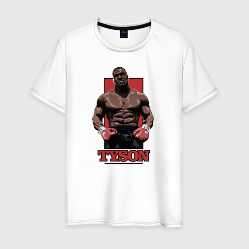 Мужская футболка из хлопка с принтом Tyson, вид спереди №1