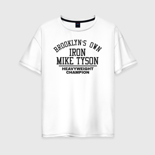 Женская футболка оверсайз из хлопка с принтом Iron Mike Tyson, вид спереди №1