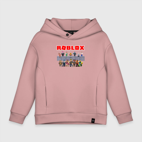 Детское худи Oversize хлопок Roblox, цвет пыльно-розовый