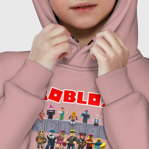 Детское худи Oversize хлопок Roblox, цвет пыльно-розовый - фото 7