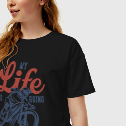 Женская футболка хлопок Oversize My Life is Going Downhill - фото 2