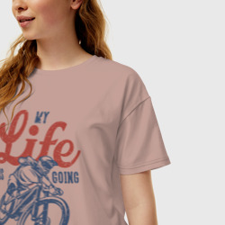 Женская футболка хлопок Oversize My Life is Going Downhill - фото 2