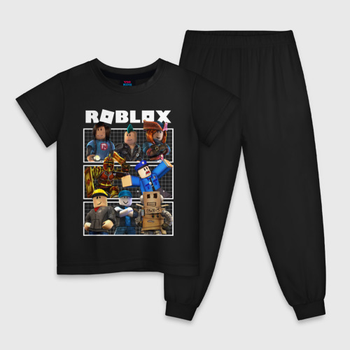 Детская пижама хлопок Roblox, цвет черный