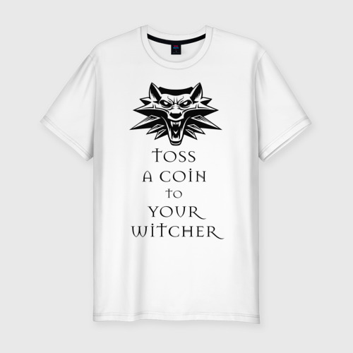 Мужская футболка хлопок Slim Toss a coin to your Witcher