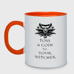 Toss a coin to your Witcher – Кружка двухцветная с принтом купить