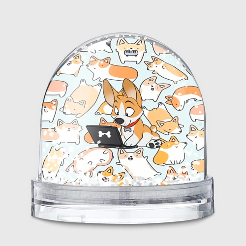 Игрушка Снежный шар Корги
