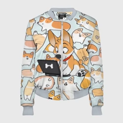 Женский бомбер 3D Корги