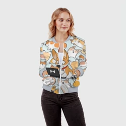 Женский бомбер 3D Корги - фото 2