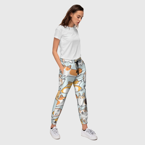 Женские брюки 3D Корги, цвет 3D печать - фото 5