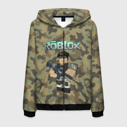 Мужская толстовка 3D на молнии Roblox 23 February Camouflage