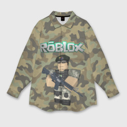 Женская рубашка oversize 3D Roblox 23 February Camouflage