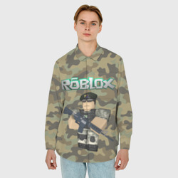 Мужская рубашка oversize 3D Roblox 23 February Camouflage - фото 2