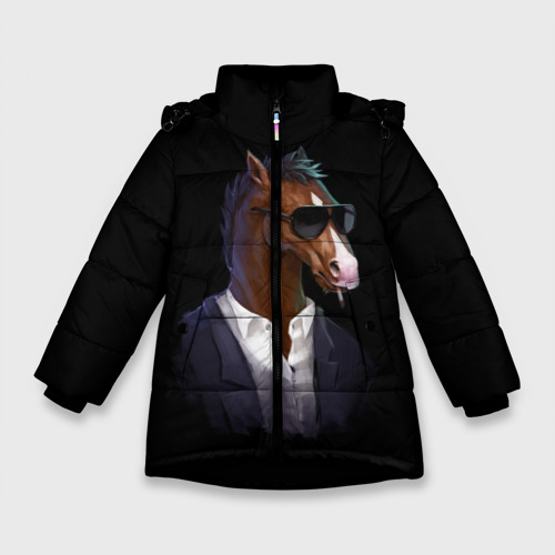 Зимняя куртка для девочек 3D БоДжек Арт 2, цвет черный