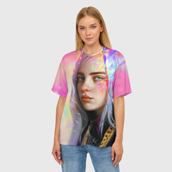 Женская футболка oversize 3D Billie Pinky Wave - фото 2