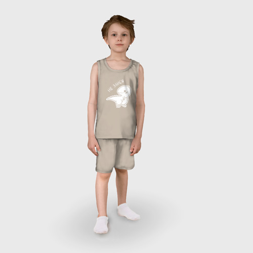 Детская пижама с шортами хлопок Не Злися, цвет миндальный - фото 3