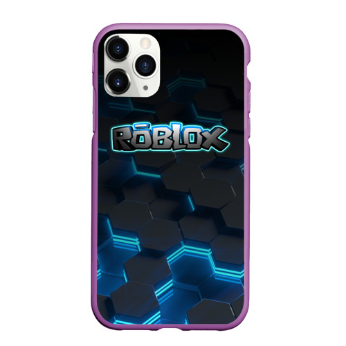 Чехол для iPhone 11 Pro Max матовый Roblox Neon Hex, цвет фиолетовый