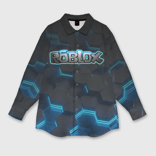 Мужская рубашка oversize 3D Roblox Neon Hex, цвет белый