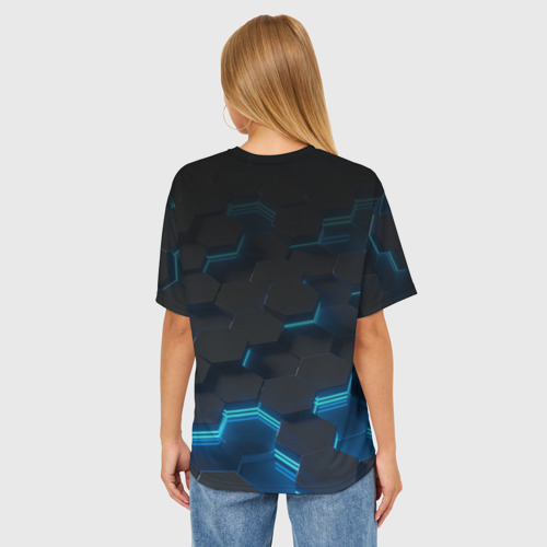 Женская футболка oversize 3D Roblox Neon Hex, цвет 3D печать - фото 4