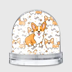 Игрушка Снежный шар Корги
