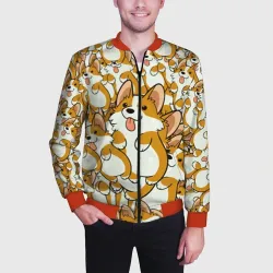 Мужской бомбер 3D Корги - фото 2