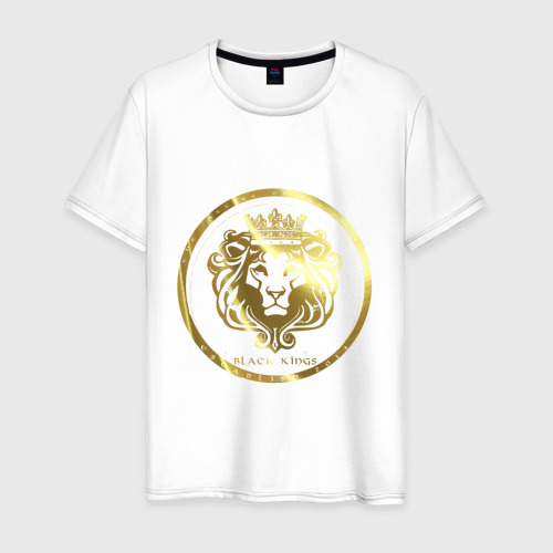 Мужская футболка хлопок Golden lion, цвет белый