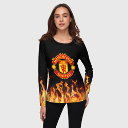 Женский лонгслив 3D Огненный Манчестер Юнайтед - фото 2