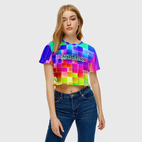 Женская футболка Crop-top 3D Роблокс, цвет 3D печать - фото 3