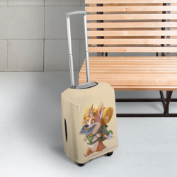 Чехол для чемодана 3D Корги путешественник - фото 2