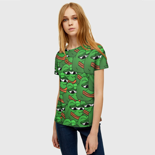 Женская футболка 3D Pepe The Frog, цвет 3D печать - фото 3