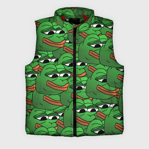 Мужской жилет утепленный 3D Pepe The Frog, цвет красный