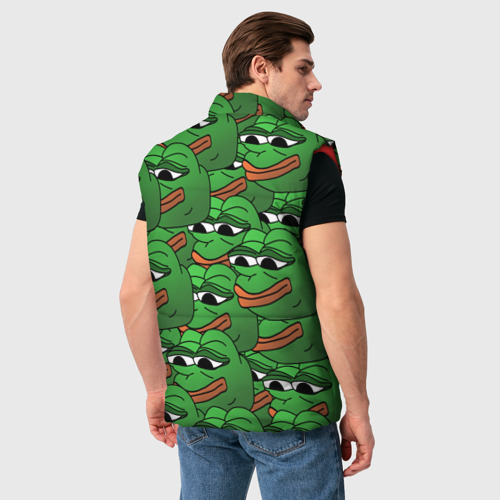 Мужской жилет утепленный 3D Pepe The Frog, цвет красный - фото 4