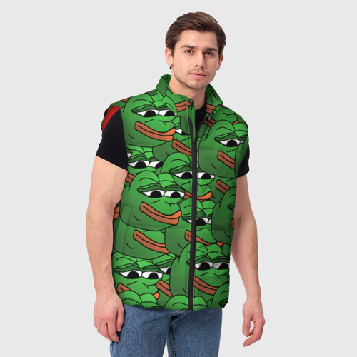 Мужской жилет утепленный 3D Pepe The Frog, цвет красный - фото 3