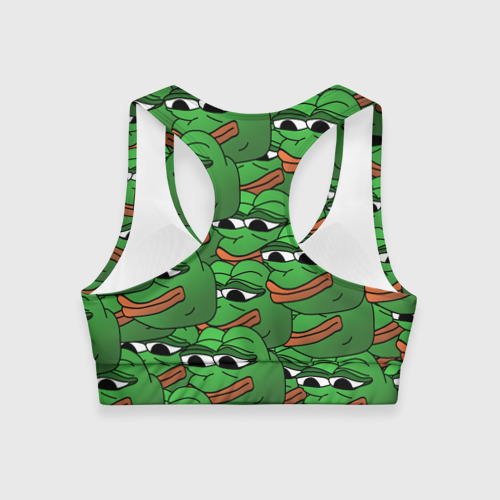 Женский спортивный топ 3D Pepe The Frog, цвет 3D печать - фото 2