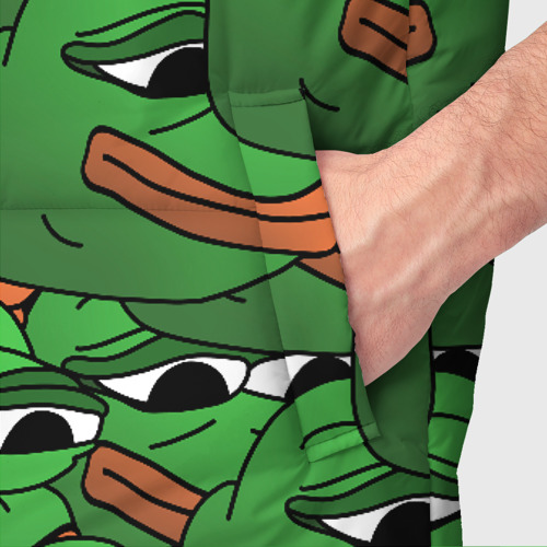 Мужской жилет утепленный 3D Pepe The Frog, цвет красный - фото 6