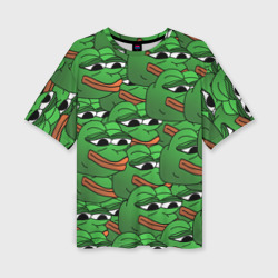 Женская футболка oversize 3D Pepe The Frog