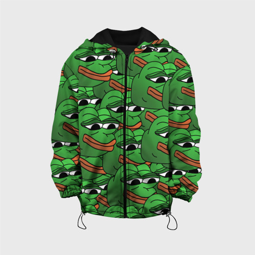 Детская куртка 3D с принтом Pepe The Frog, вид спереди #2