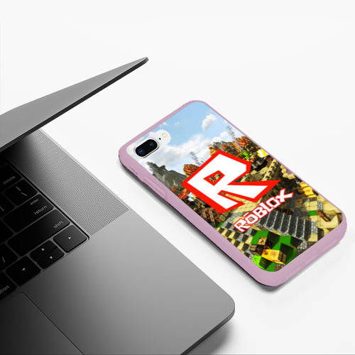 Чехол для iPhone 7Plus/8 Plus матовый Roblox, цвет розовый - фото 5