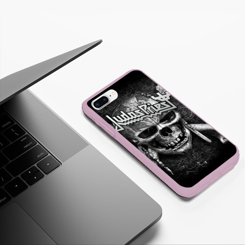 Чехол для iPhone 7Plus/8 Plus матовый Judas Priest, цвет розовый - фото 5