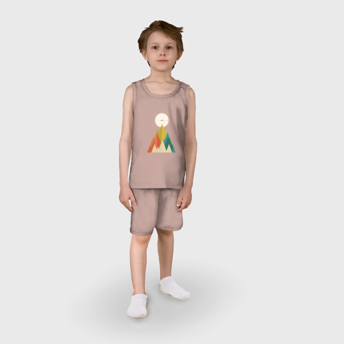 Детская пижама с шортами хлопок Путешественник, цвет пыльно-розовый - фото 3