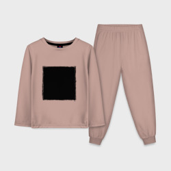 Детская пижама с лонгсливом хлопок Черный квадрат