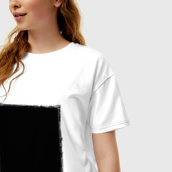 Женская футболка хлопок Oversize Черный квадрат - фото 2