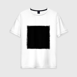 Женская футболка хлопок Oversize Черный квадрат
