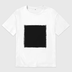 Женская футболка хлопок Oversize Черный квадрат